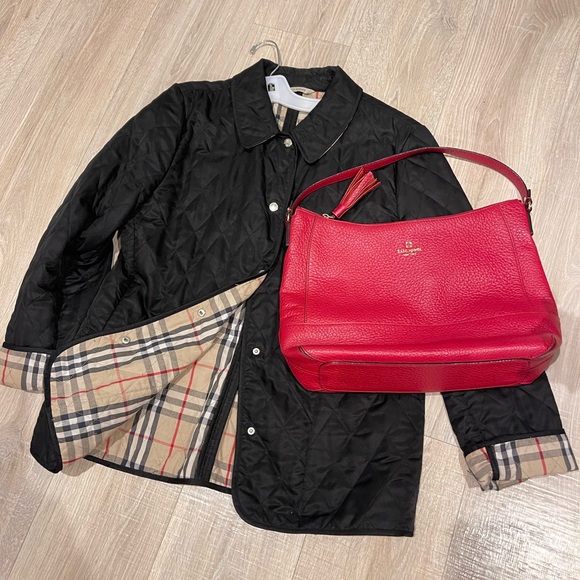 Kate Spade RED Cobble Hill Finley Pebble Leather Hobo Bag MSRP $348 Near MINT! - Picture 11 of 13